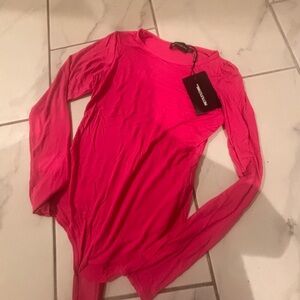 PrettyLittleThing Fuchsia Long Sleeve Bodysuit